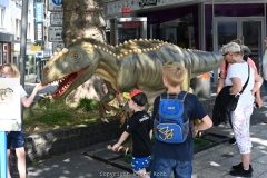 18.07.2021, Bochum, Dinos in Bochum. Bild: Bochum wird zu Dino City: An verschiedenen Standorten der Stadt stehen insgesamt 33 Dinosaurier-Modelle. - Foto: Björn Koch